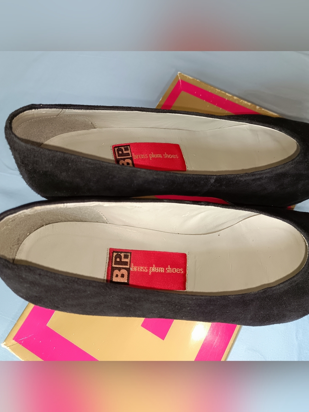 Vintage Nordstrom BP Black Suede Pumps 90s Classic Rounded Toe Platform - Picture 4 of 6